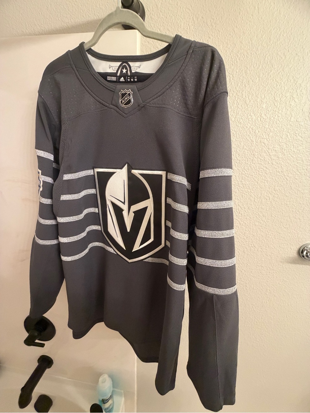 2020 All Star Adidas Men's Gray and Silver Vegas Golden Knights NHL Jersey